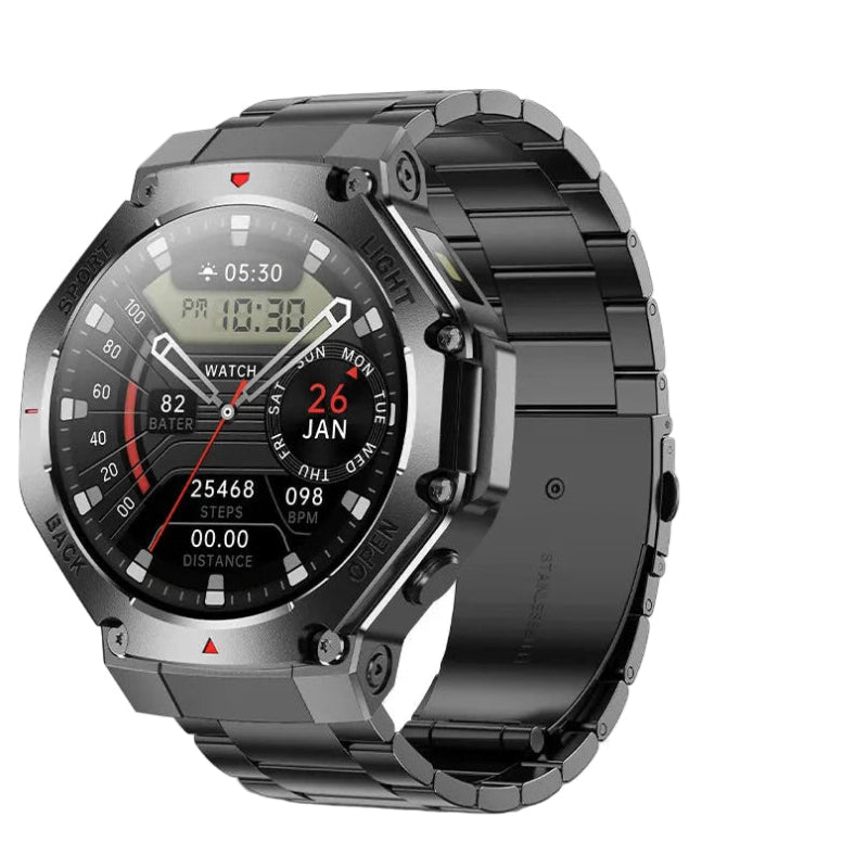 Montre Connectée Homme Militaire Bracelet En Acier