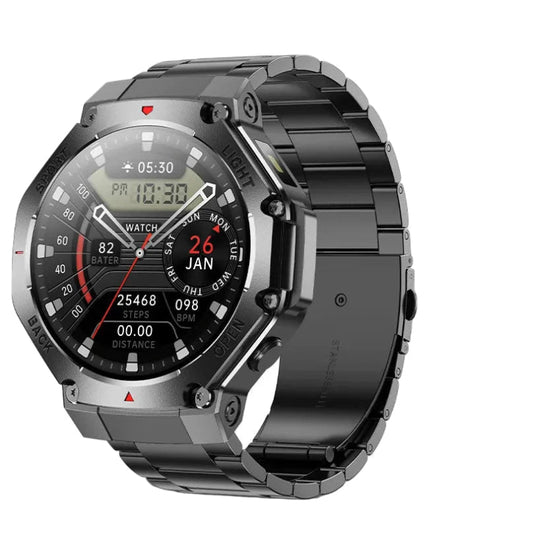 Montre Connectée Homme Militaire Bracelet En Acier
